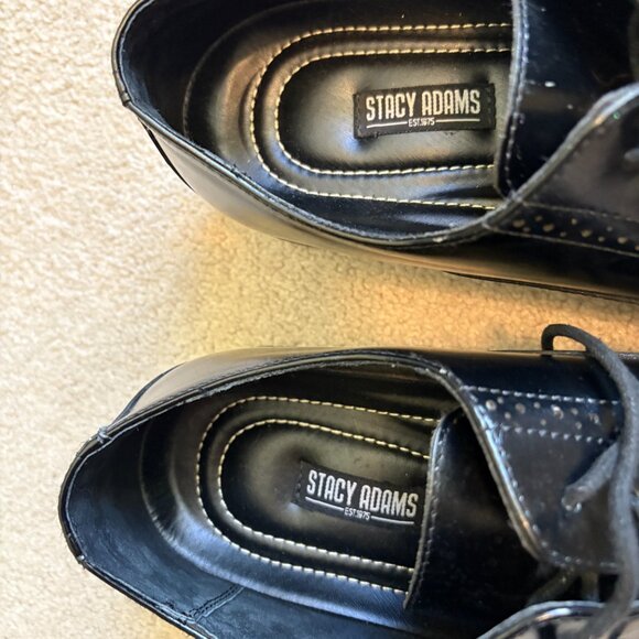 Stacy Adams Abbott Cap Toe Oxford Dress Shoes Black Leather Men's Size 13W - Picture 9 of 10